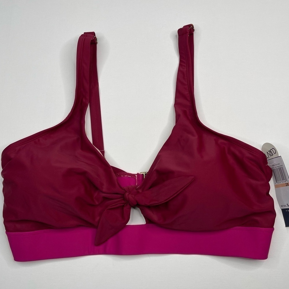 Aqua Couture Bikini Swimsuit Tank Top Summer Vacation Beach Red Pink 2X New